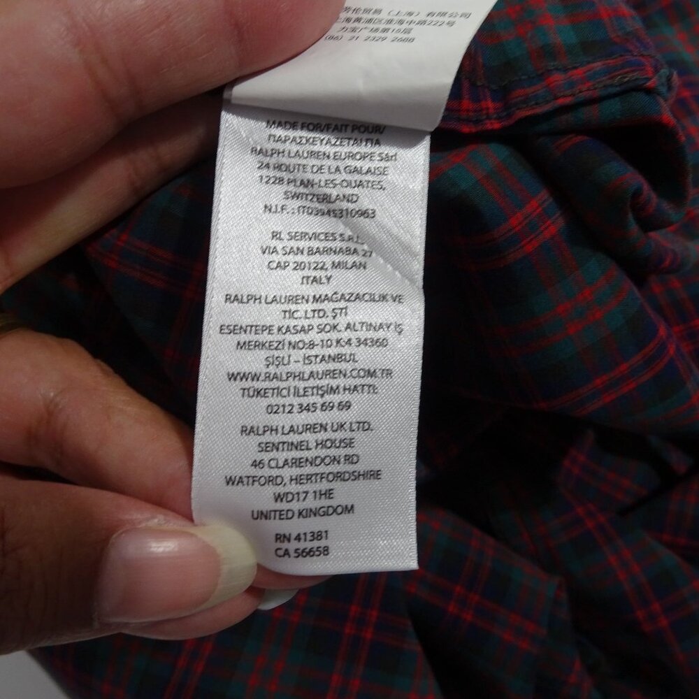 Polo Ralph Lauren Men Classic Fit Plaid Button Down Shirt Red Green XL Christmas - Picture 9 of 12